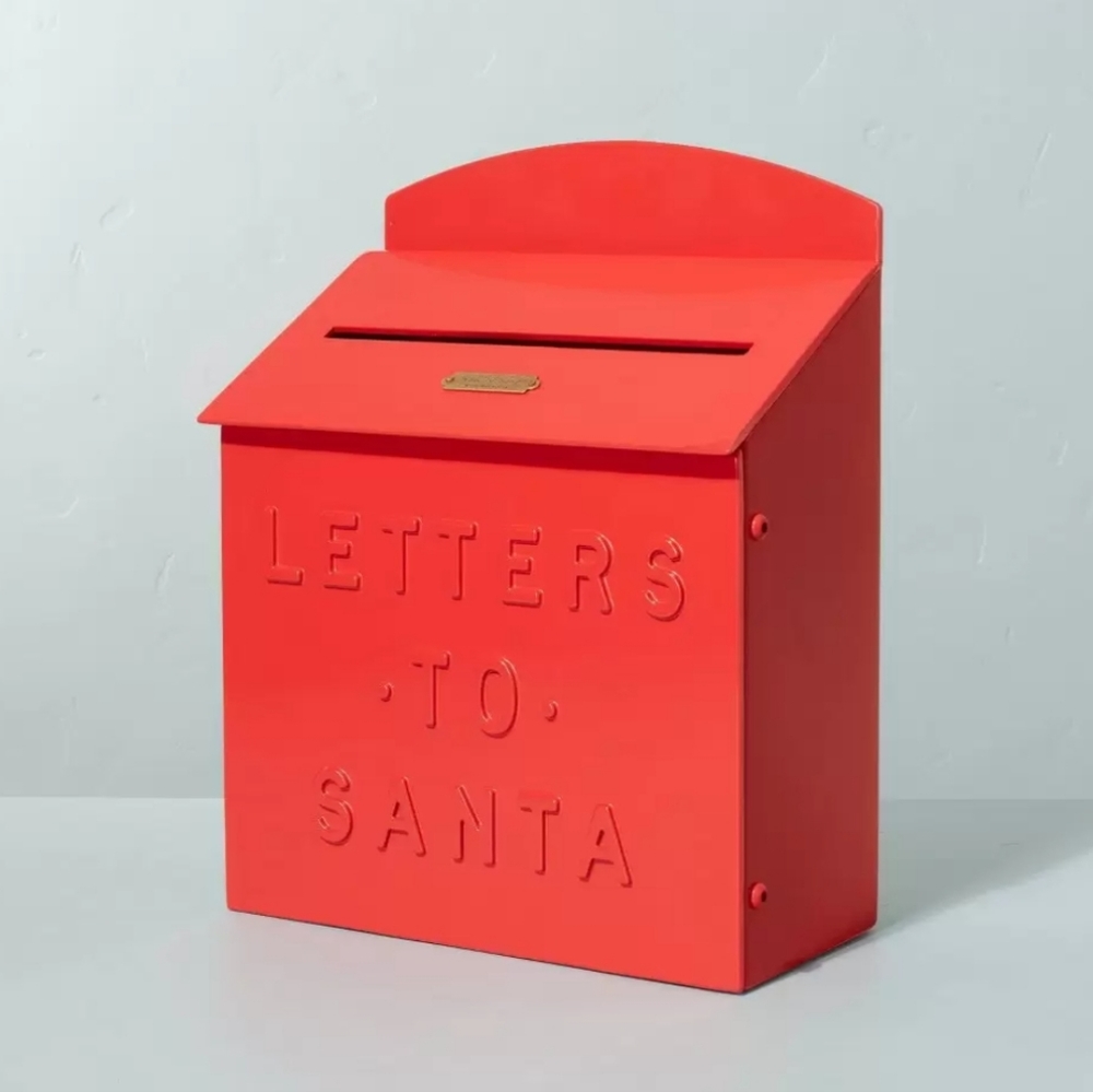 Hearth & Hand with Magnolia Christmas Metal Red Letters to Santa Mailbox Mail